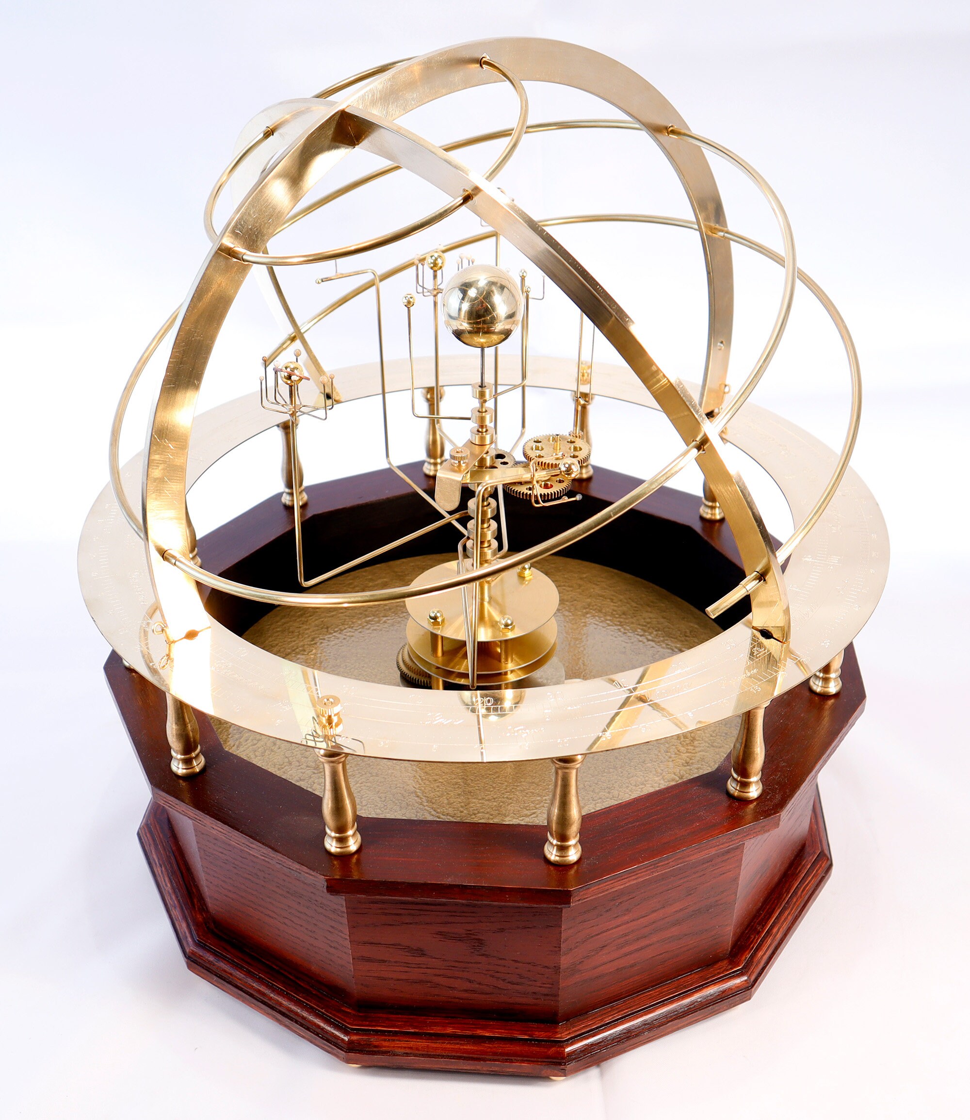 Grand Orrery With 9 Planets in Brass Stone and Oak - Etsy
