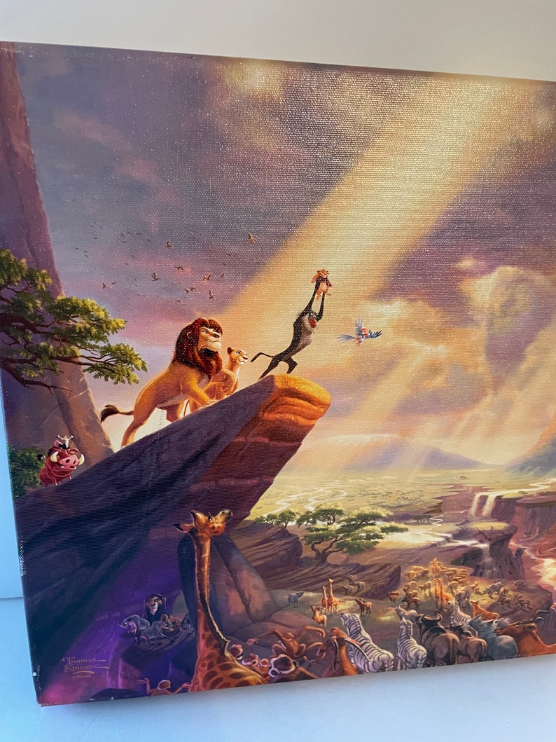 Thomas Kinkade lion King Disney Canvas Painting - Etsy