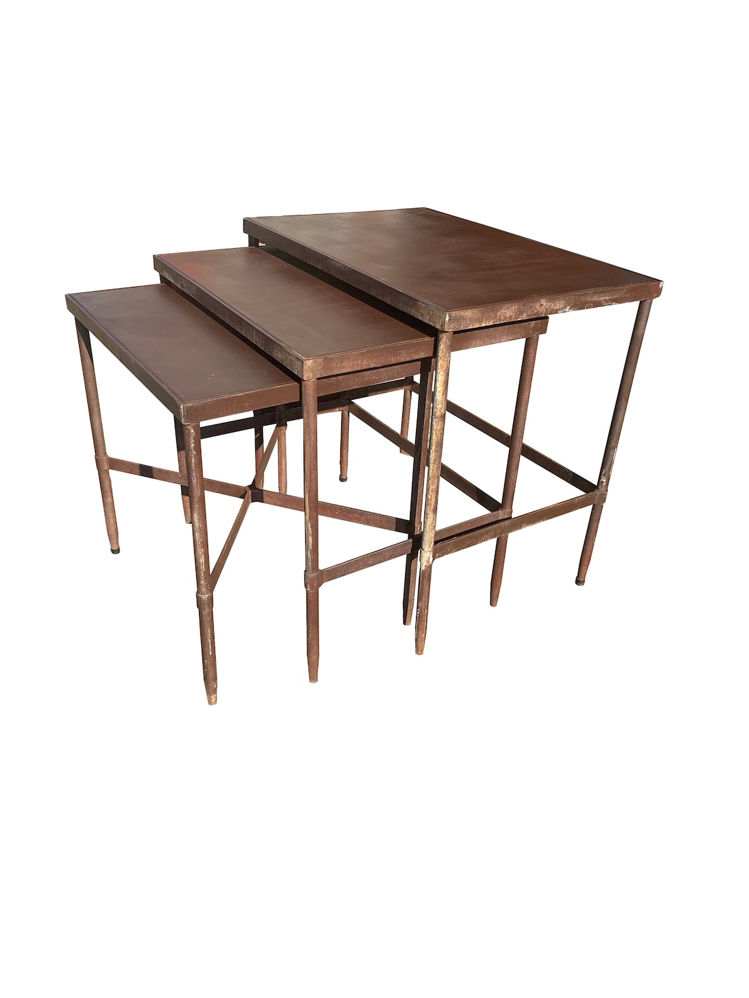 Vintage Industrial Metal Nesting Tables Loft Side Tables - Set of 3 - Etsy