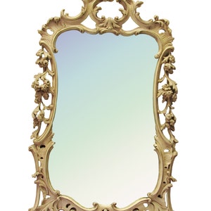 Carved Italian Mirror  Antique French Mirror Painted Italian Mirror  Vintage French Mirror French Boudoir Mirror Fireplace Foyer Mirror