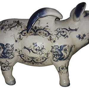 Large Ceramic Paisley Flying Piggy Bank