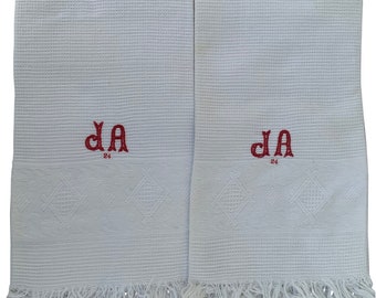 Vintage French Monogrammed Hand/Bath/Tea Towels