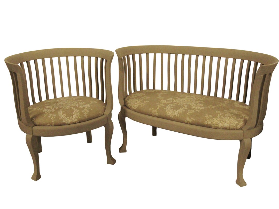 Gustavian Style Settee and Chair Fireside Settee and Chair Etsy