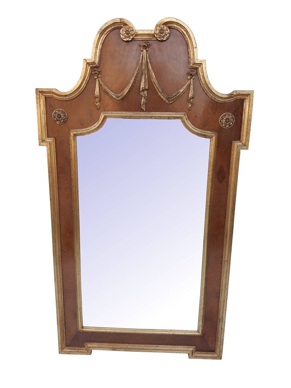 Vintage La Barge Mirror Italian Neoclassical Tortoise Shell Louis Xvi Style Gilt Gold