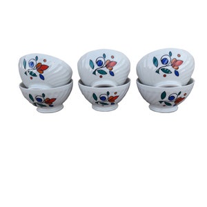 French MCM Porcelain Cafe au Lait Bowls S/6 French Porcelain Decorative Bowls