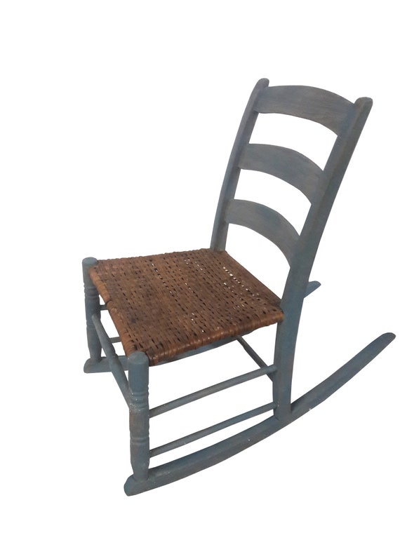 Rustic Framhouse Rocking Chair Child s Hudson Valley Woven Seat