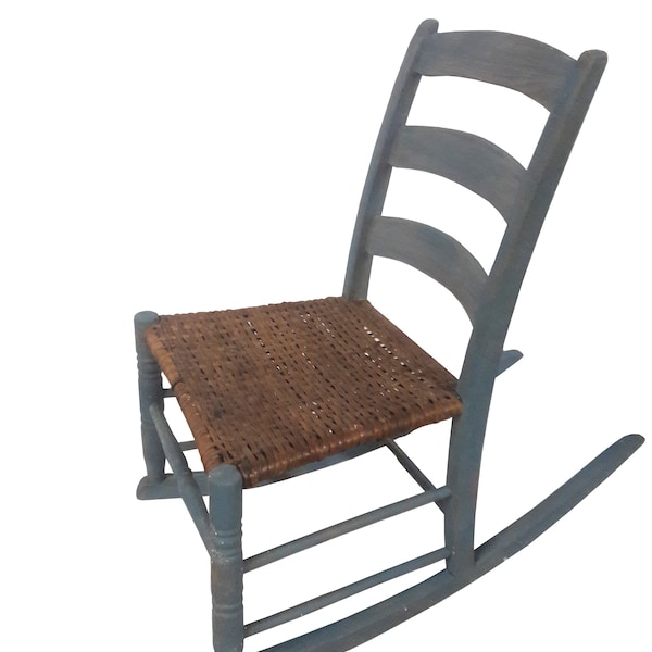 Antique Woven Seat Rocking Chair Etsy