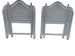 Vintage Pair French Corbeille Winged Caned Gray Twin Headboards 