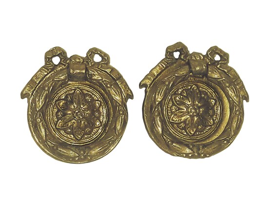 Pair Antique French Bronze Drawer Pulls Paris Apartment Drawer Etsy