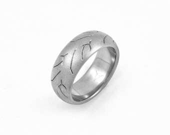 Titanium Motorcycle Tire Tread Ring - Comfort Fit Wedding Band