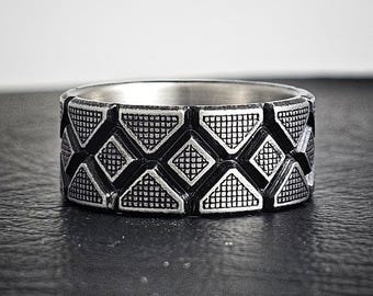 Battleworn Titanium Wedding Ring - Diamondback 10mm Wide