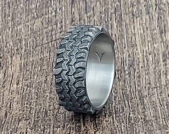 Interco Swamper TSL, Titanium Tread Ring, Tough ring, Truck Guy Wedding Ring, 4x4 Ring, Off Road, Titanium Wedding Band