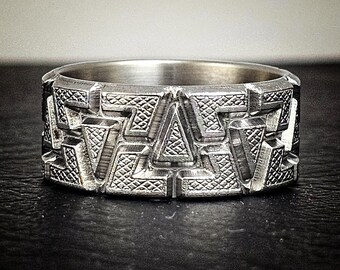 Battleworn Titanium Wedding Ring - Temple 10mm Wide