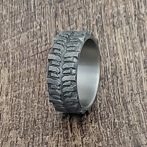 Interco Bogger, Titanium Tread Ring, Tough ring, Truck Guy Wedding Ring, 4x4 Ring, Off Road, Titanium Wedding Band image 1