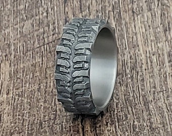 Interco Bogger, Titanium Tread Ring, Tough ring, Truck Guy Wedding Ring, 4x4 Ring, Off Road, Titanium Wedding Band