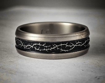 Crown of Thorns, Titanium Ring, Tough Ring, Christian Wedding Band.