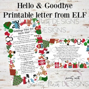 Hello letter, elf hello and goodbye letter, Christmas printables, Christmas Activities, Children Holiday Activities, elf printables