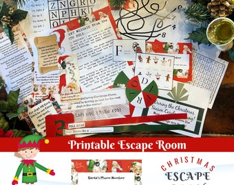 Digitaler Download Weihnachten Escape Room, DIY Escape Room, Escape Room druckbare, Weihnachten Escape Room Download, Weihnachtsspiel