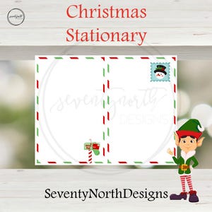 Carta a Papá Noel, papelería navideña, carta imprimible a Papá Noel, papelería del Polo Norte, nota navideña, correo de Papá Noel, descarga de carta a Papá Noel