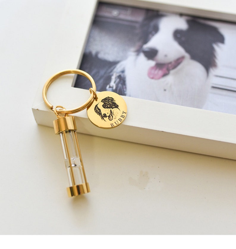 Custom Pet Fur Key Chain Pet Memorial Jewelry Pet Hair Keepsake Dog Cat