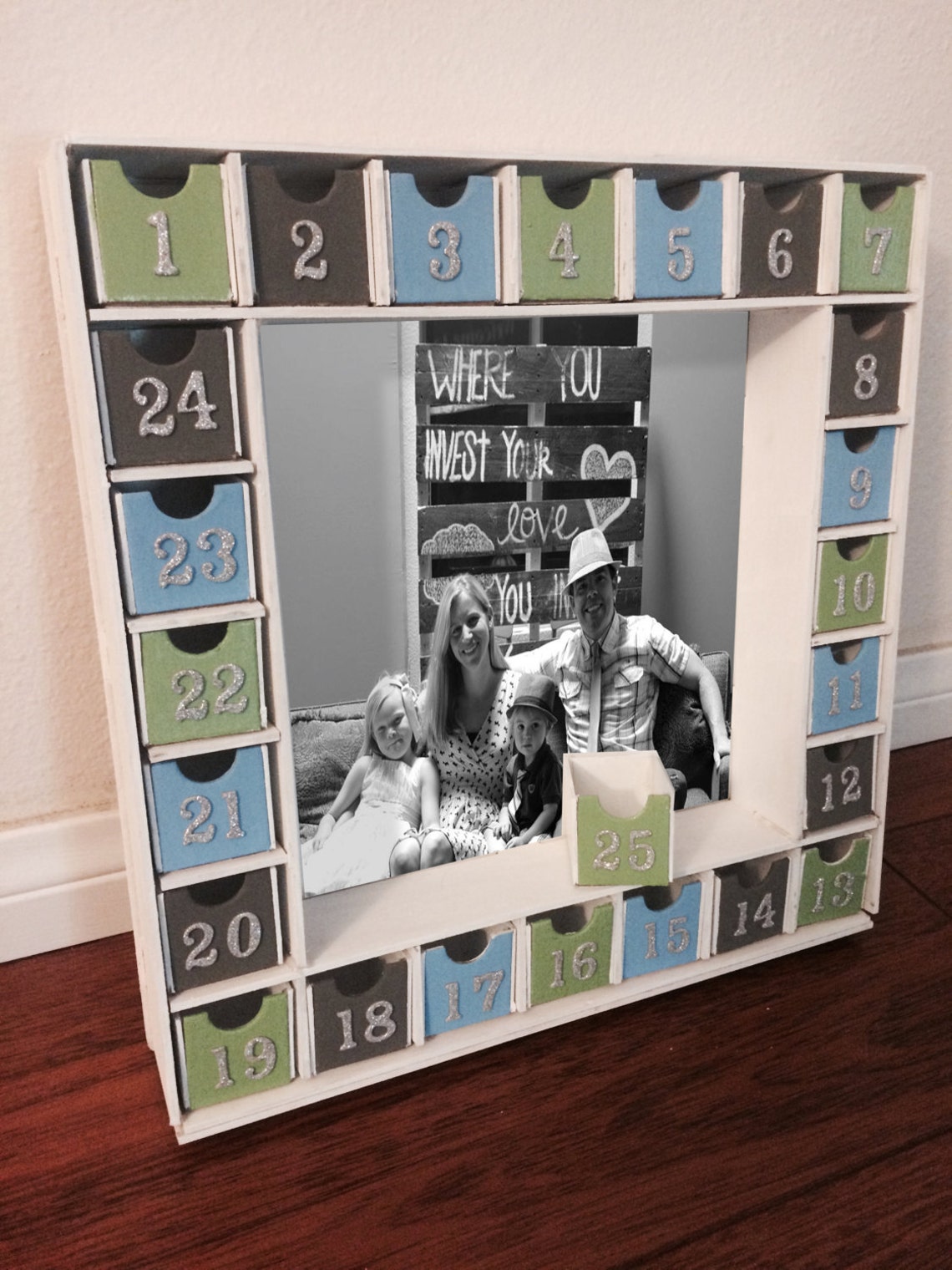 Personalized Wooden Photo Advent Calendar With Advent Calendar - Etsy