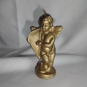 Christmas Angel Candle Vintage Gold Color #5123