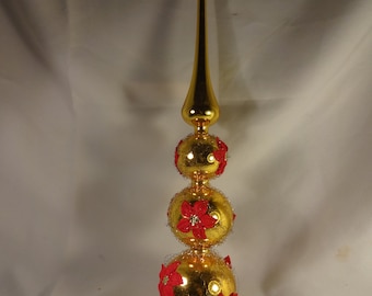 Christmas Tree Topper Vintage Glass Midcentury Made in Germany #10107