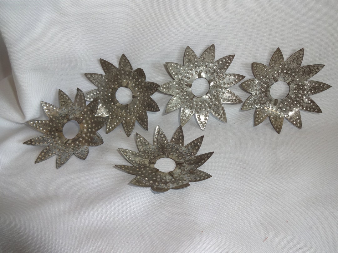 Christmas Light Reflectors Punched Tin Vintage Christmas Etsy