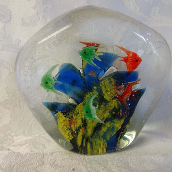Murano Glass Fish Aquarium Paperweight Etsy