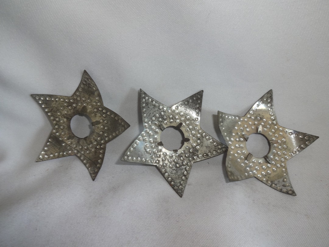 Christmas Light Reflectors Punched Tin Vintage or Antique Star Etsy