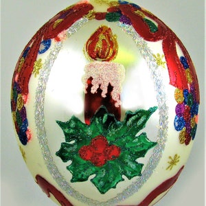 Christmas Ornament Vintage Glass Made in Poland Candle