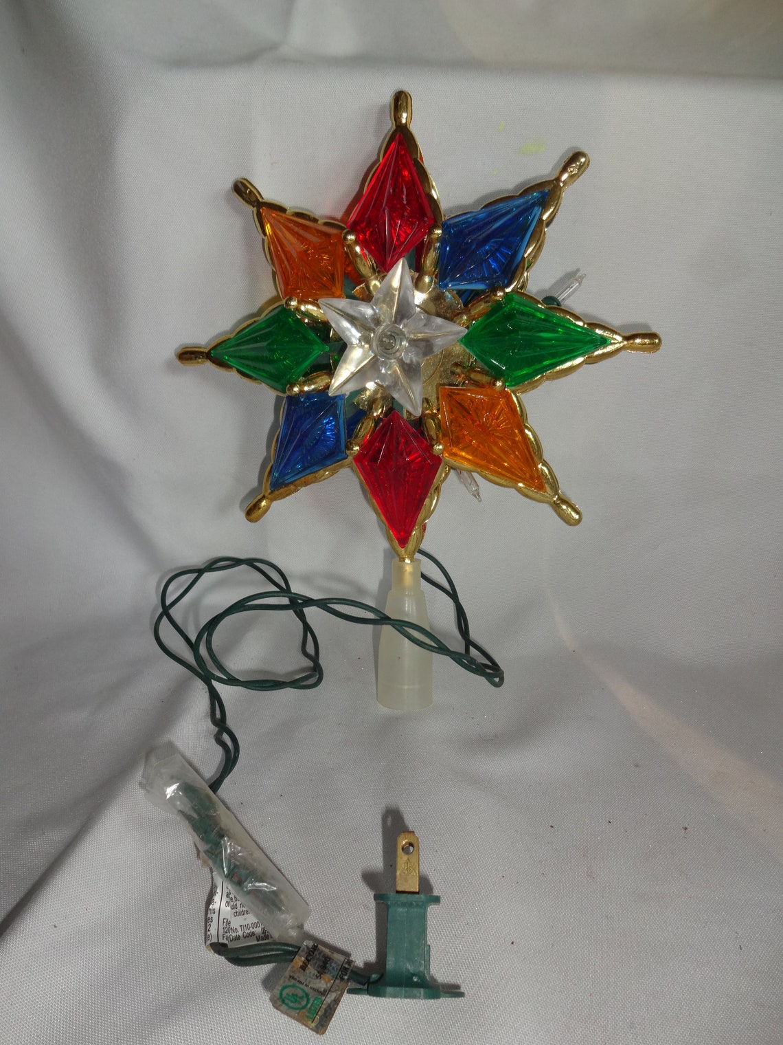 Christmas Tree Topper Multi Color Light Works Vintage 5123 - Etsy