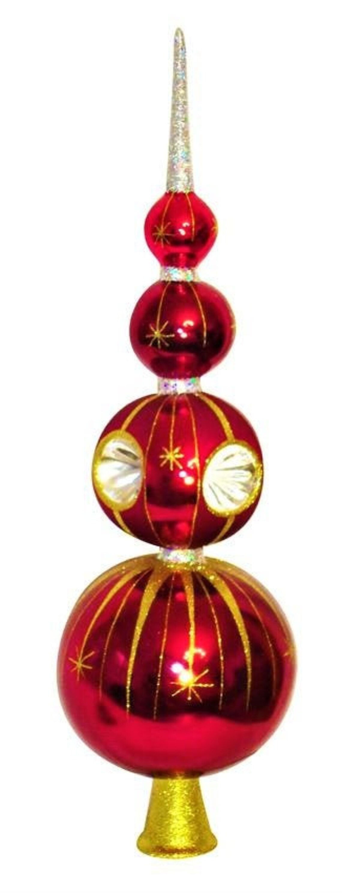 Christmas Tree Vintage Glass Topper Larry Fraga Large Made in Etsy