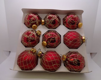 Christmas Ornament from Germany Red with Glitter #10001