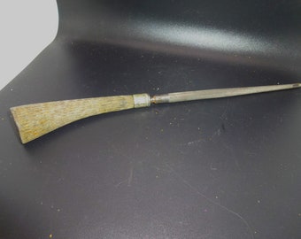 Knife Sharpener Antique Stag or Antler Handle Sterling Silver Band #4321