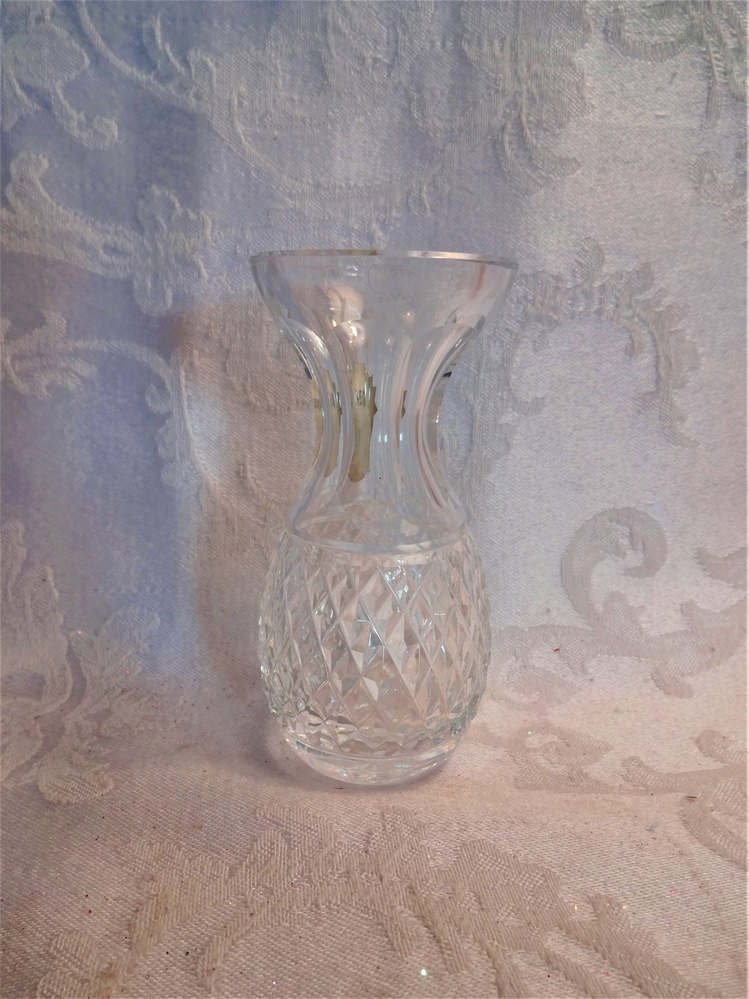 Waterford Crystal Small Vase With Waterford Sticker Ireland Etsy