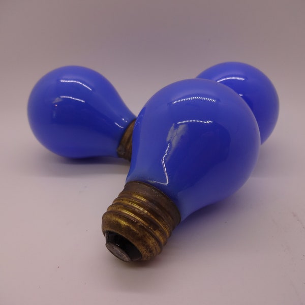 Blue Vintage Light Bulbs Working GE Mazda
