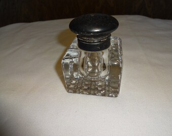 Inkwell Antique Sterling Silver Top Cut Crystal #20