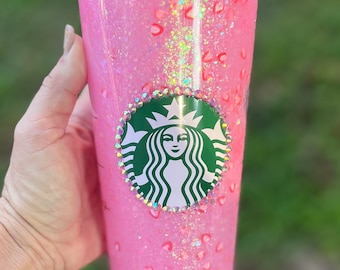 Starbucks Pink Drink Suspended Snow Globe Tumbler