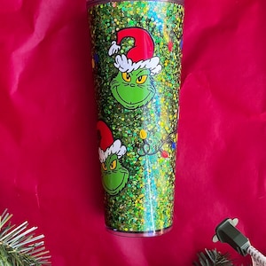 Grinch Christmas Suspended Snow Globe Tumbler