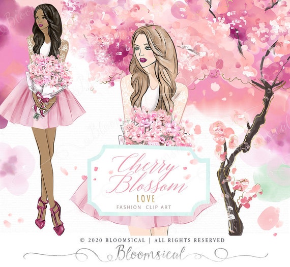 Cherry Blossom Love Clip Art Spring Fashion Illustration - Etsy UK Cherry Blossom Love Clip Art Spring Fashion Illustration - Etsy UK