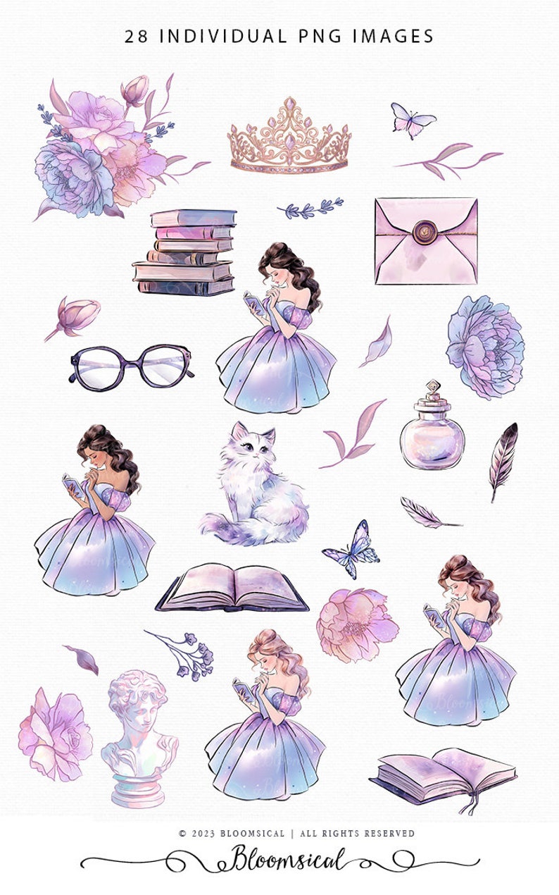 Dreamy Night Halloween ClipArt Castle Moon Bat Pumpkin Sweets Macarons Spider Web Illustrations Planner Stickers, Digital Cliparts PNG image 2