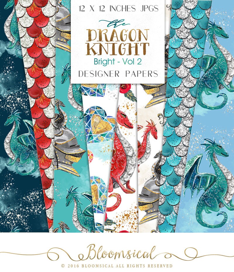 Dragon Digital Paper Pack V2 | Knight Sword Boy Graphics