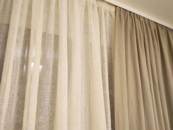 Linen Curtain Pleat Drapery Panel Custom Color Pinch Etsy