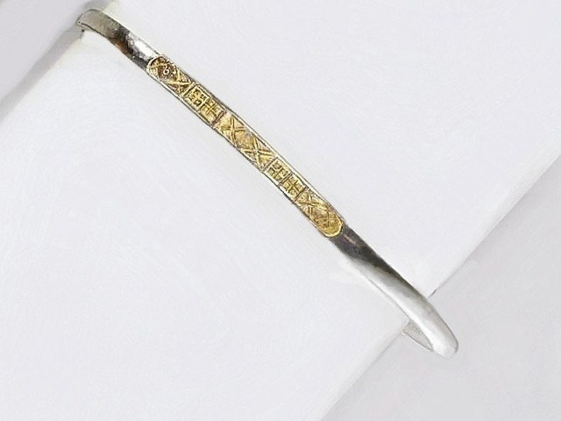 One Pair Girl Silver Bangles 120-14k gold filled Sterlling Silver girls bangles 2 inch Diameter Two Tone Girls bangles