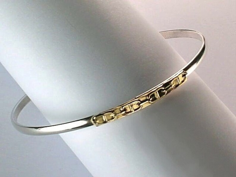 One Pair Girl Silver Bangles 120-14k gold filled Sterlling Silver girls bangles 2 inch Diameter Two Tone Girls bangles