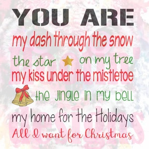 you are all i want for christmas SVG file