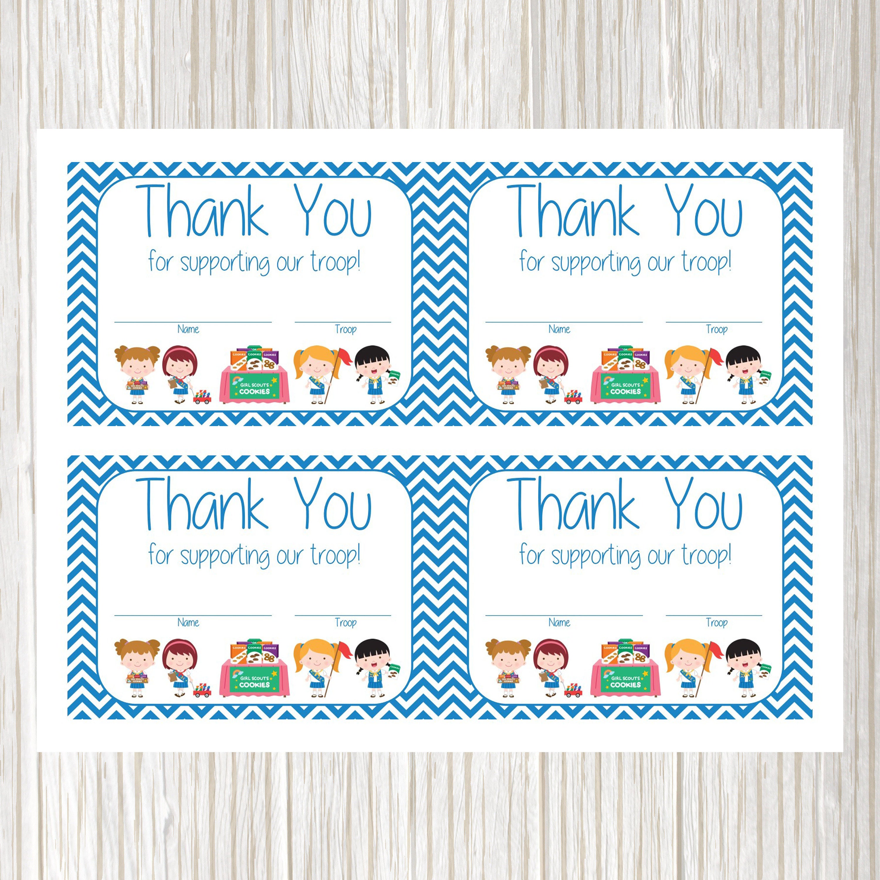 girl-scout-cookie-sales-thank-you-cards-girl-scout-thank-you-etsy