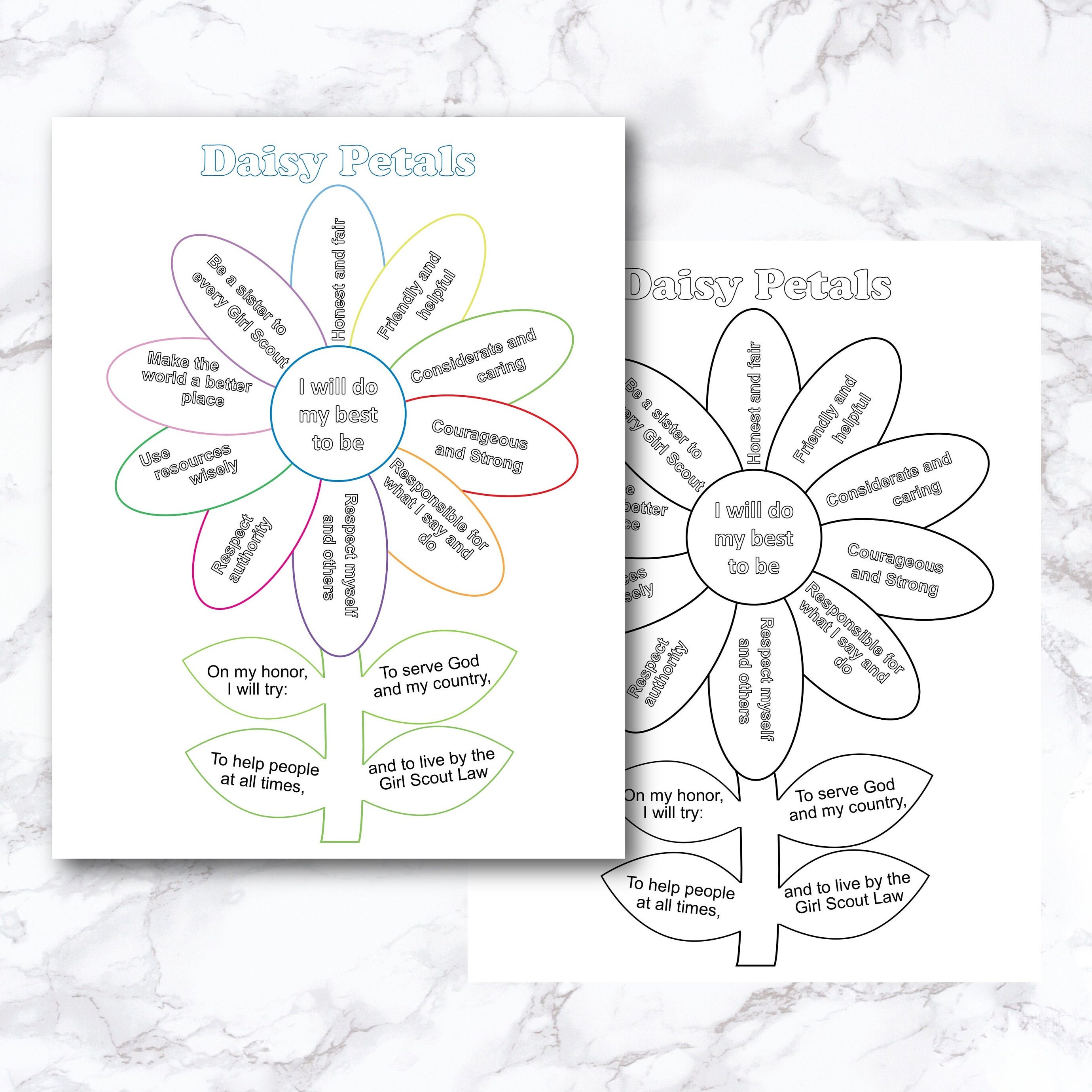 Girl Scout Daisy Petals Coloring Sheet girl-scout-daisy-petals-coloring-sheet