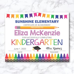 Kindergarten-Diplom, Kindergarten-Abschluss, Kindergarten-Zertifikat, Printable Kindergarten-Abschluss-Zertifikat, Leistung ausfüllbar
